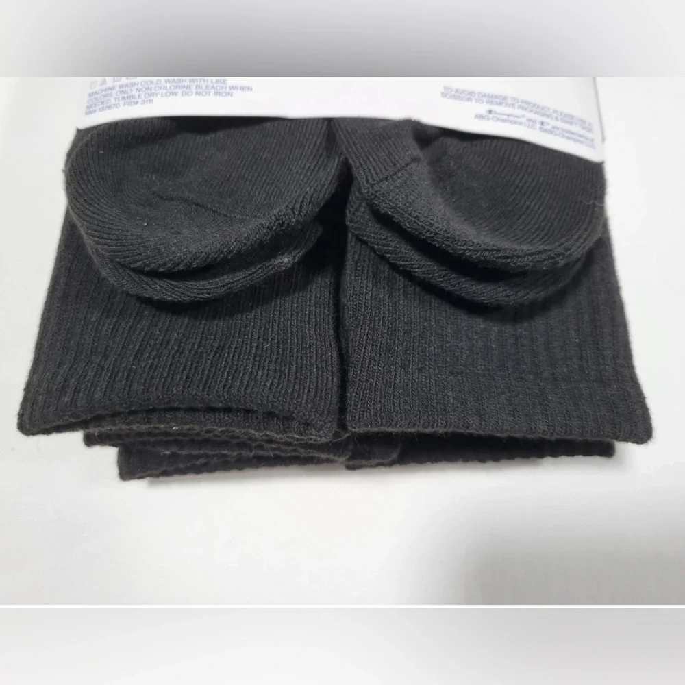 NEW Champion Men’s Performance Cushioned Crew Socks 5 pairs black size 6-12